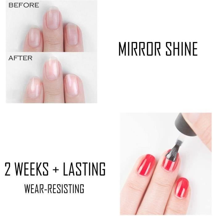 Base Coat and Top Coat - Vishine - 15ml - Semi-permanent Nail Polish - 2 Pcs Manicure Kit - Nail Protection