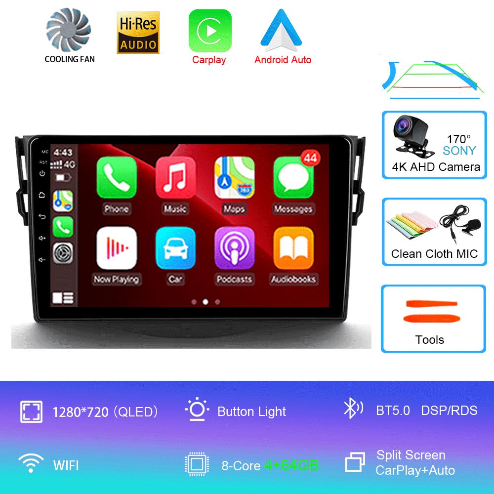 Car Radio Android 14 Carplay For Toyota RAV4 Rav 4 2005 2006 2007 - 2013 Navigation GPS Multimedia Player Stereo wifi+4G BT DSP