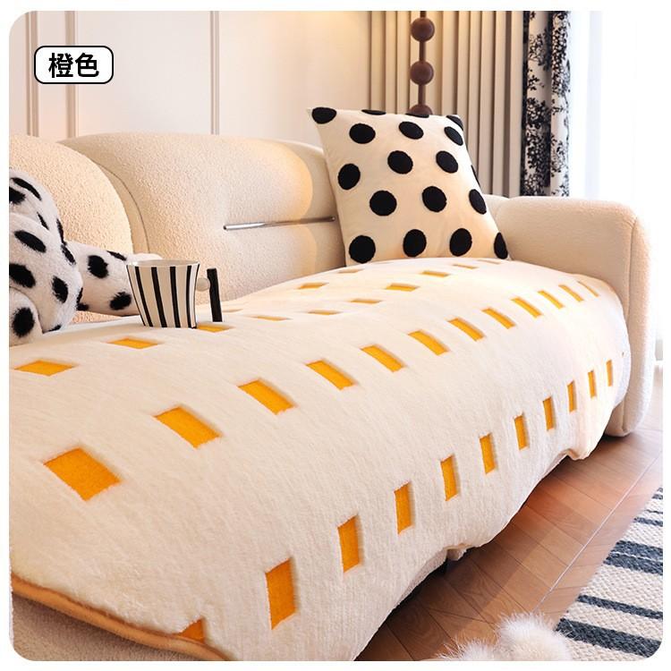 2025 New Plush Shaped Sofa Cushion Autumn And Winter New Straight Leather Sofa Cushion Thickened Non-slip Irregular Sofa Cover