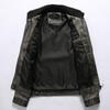 Autumn and Winter Men Stand Collar Washed Motorcycle Pu Leather Coat Large Size Casual Leather Jacket Men