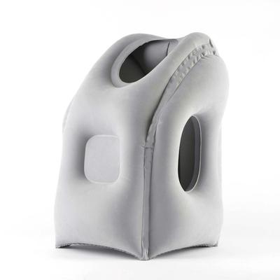 PVC Material Office Nap Pillow Air Cushion Head Support Inflatable Travel Pillow Grey Foldable Chin Support Pillow Bus Train