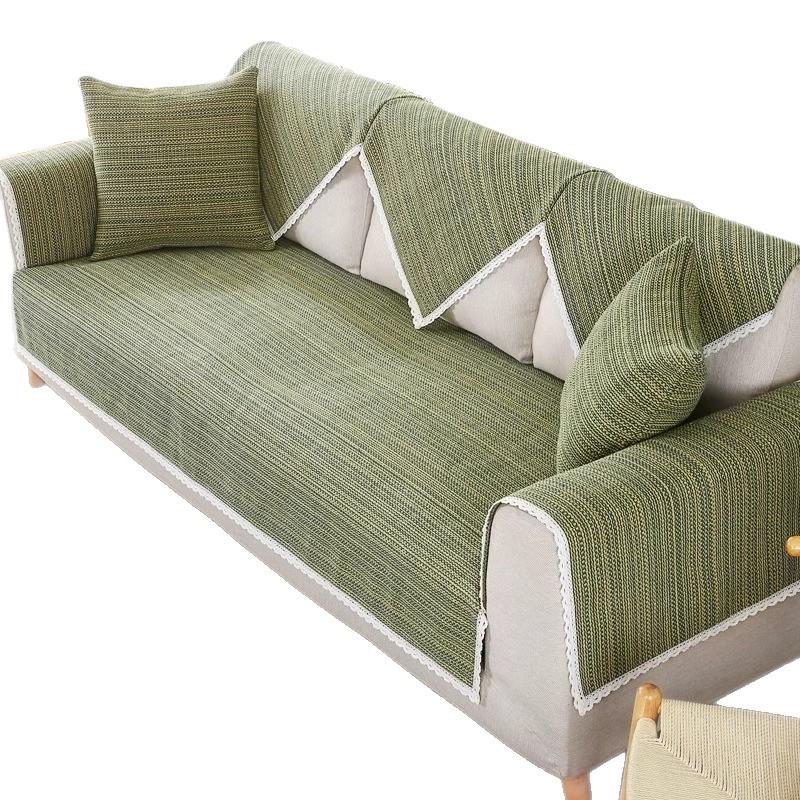 Cotton Linen Sofa Cushion Universal All Season Non-Slip Seat Pad Modern Simple Design Cat Scratch Resistant Summer Use