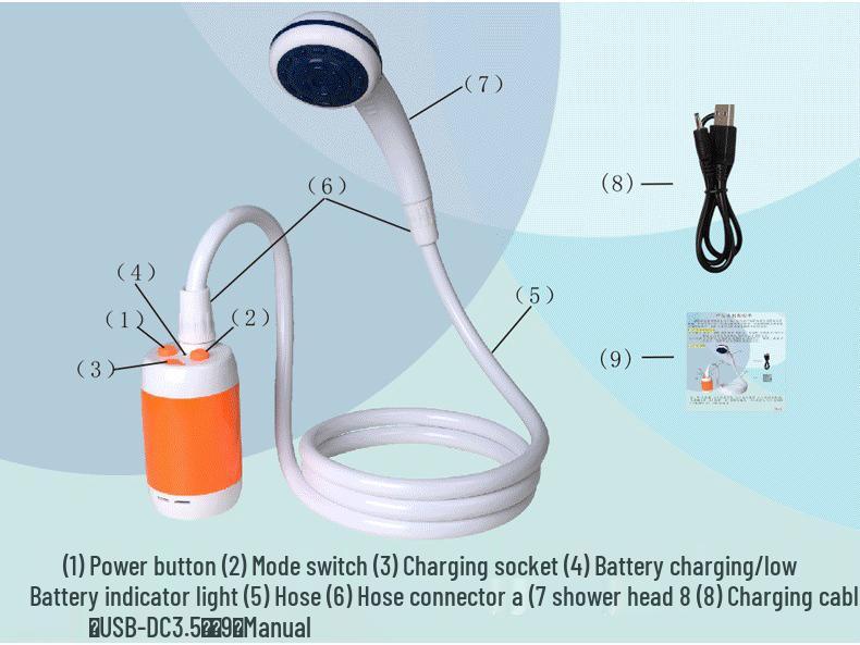 Electric Shower Head for Pet and Outdoor Camping Bathing