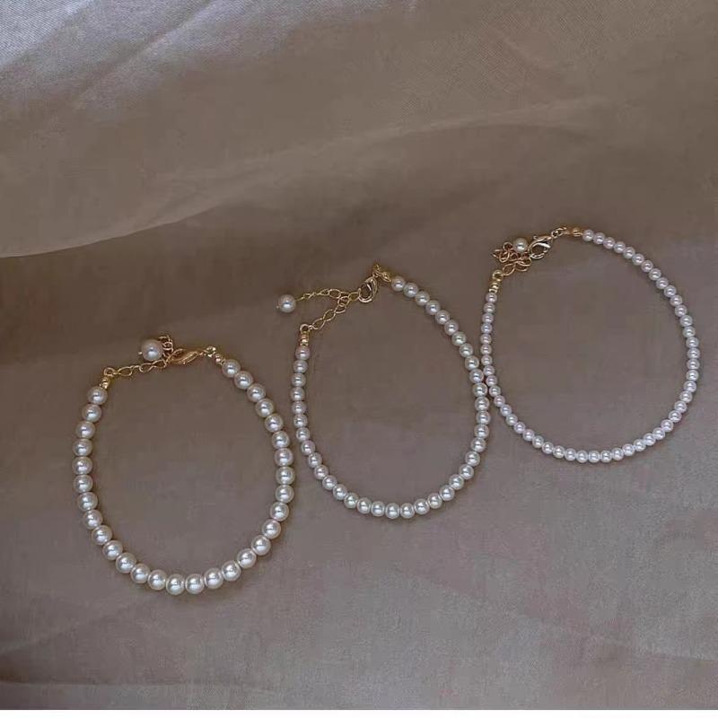 Highlight white light luxury personality niche fashion high sense temperament Internet celebrity bracelet women wearing beads jewelry