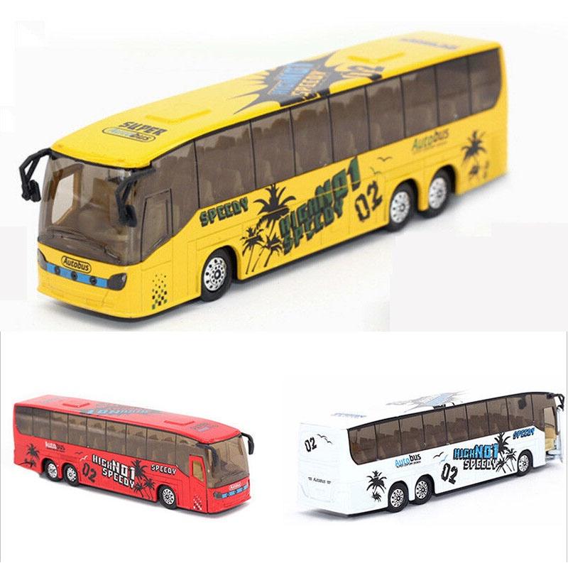 Exquisite 150 Diecast Metal Alloy Bus Toy For Kids With Openable Doors Music Light