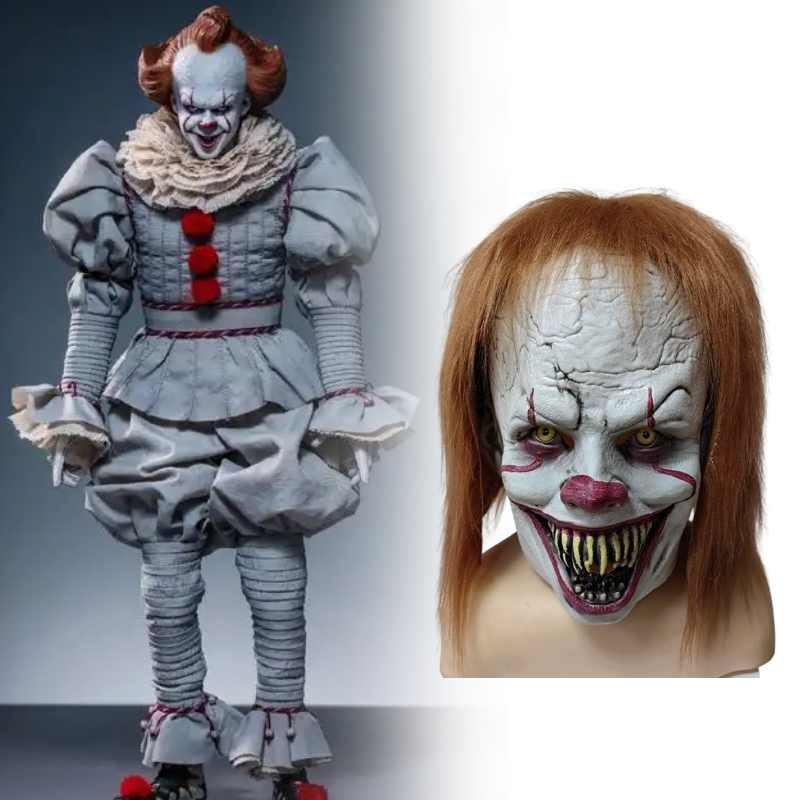It Pennywise Horror Clown Mask Latex For Halloween Costume And Diy Party Decor