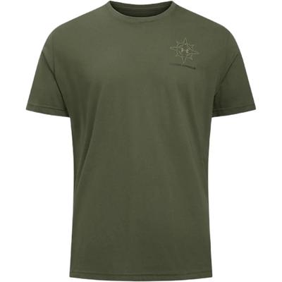 Outdoor Compass Loose Short Sleeve T-Shirt Men Tops Dark-Green 1390224-390