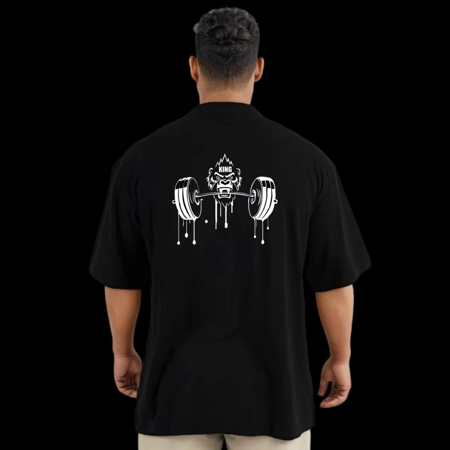 Gorilla Weightlifting Cotton TShirt Streetwear Athletic Casual Men S чёрный