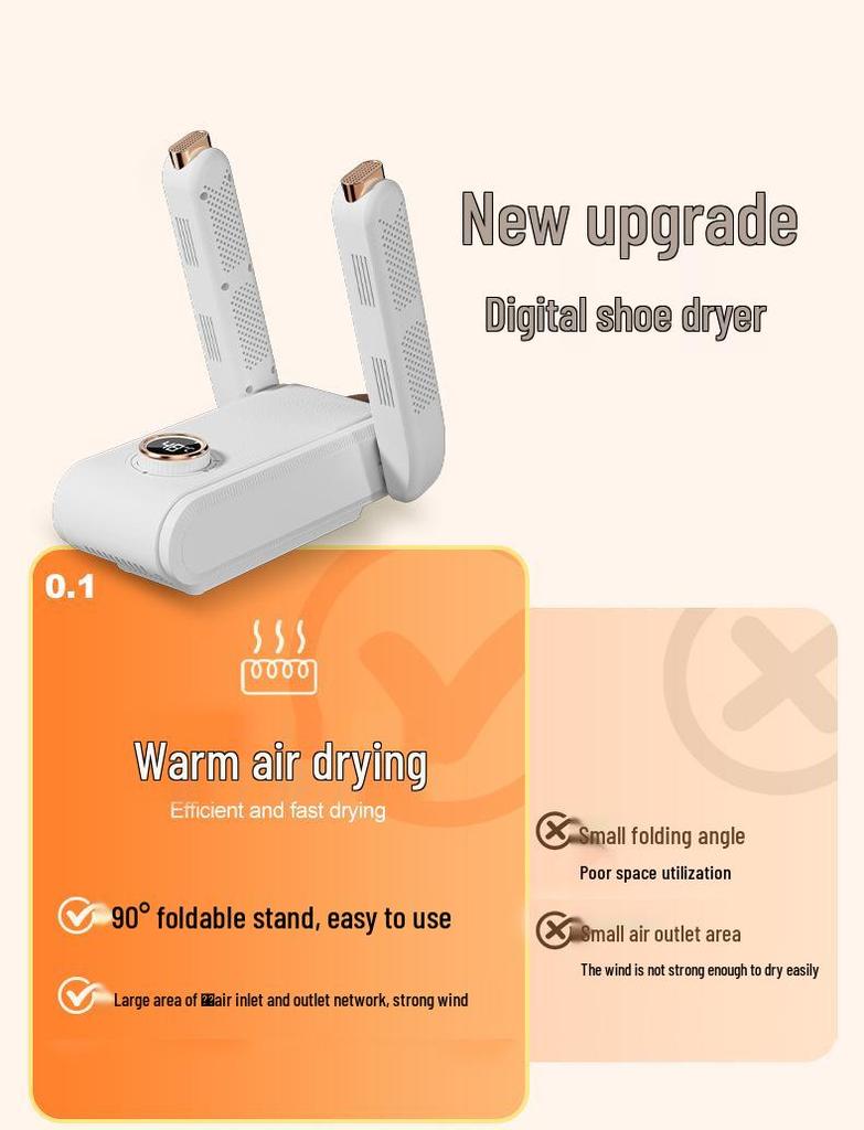 Folding Multi-Functional Retractable Shoe Dryer & Timer