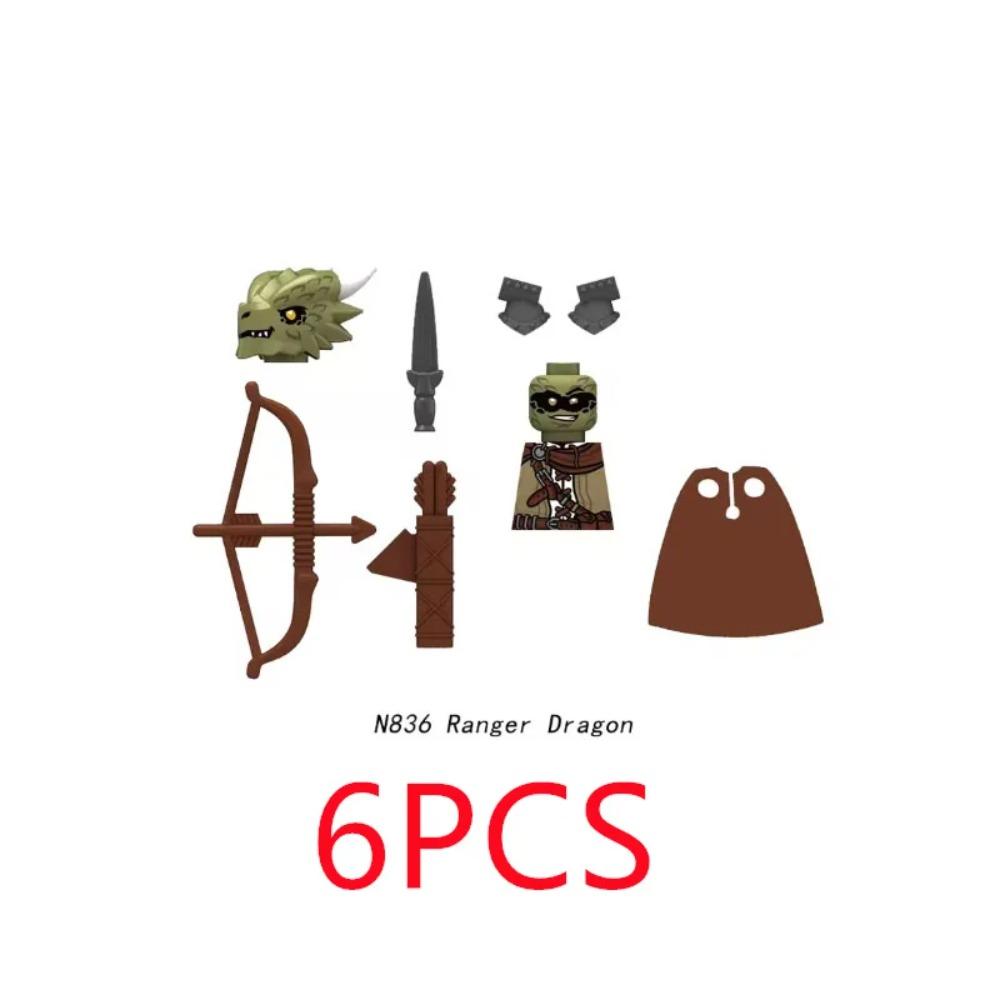 MOC Building Blocks Medieval Character Accessories Warhorses Militiamen Dragons Castles Knights Brick Gifts Toy Helmets Shields