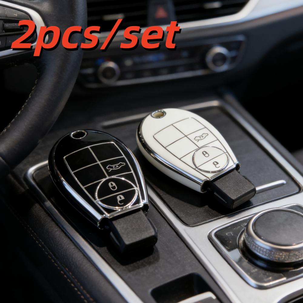 

2pcs Car Key Case Covers For Chrysler Jeep Grand Cherokee Dodge Durango Magnum Ram черный белый