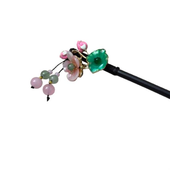 China hairpin, peach blossom hairpin, Hanfu accessories