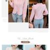 Temperament Slimming New Style Age-reducing Western Style Versatile Retro Buckle Design Chiffon Long-sleeved Top