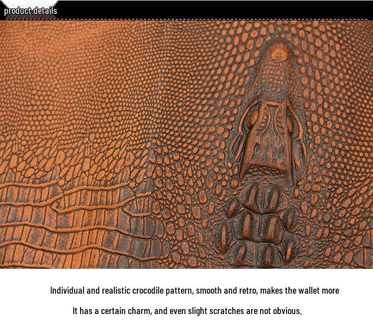 Pánská dlouhá business peněženka MenBense se vzorem krokodýlí kůže - Multifunkční, velkokapacitní, trendy peněženka