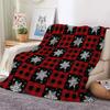 Christmas Classic Red Plaid Print Thickened Flannel Blanket, Warm, Skin-friendly, Suitable for Office, Home, Travel, Camping