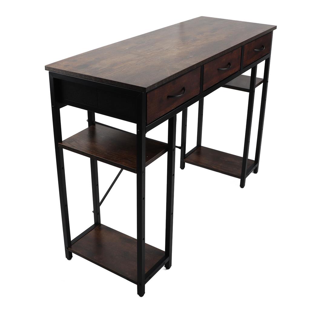 Computer Desk Retro Style Convenient Drawer Versatile Sturdy Structure Office Computer Desk Gaming Study Writing Table