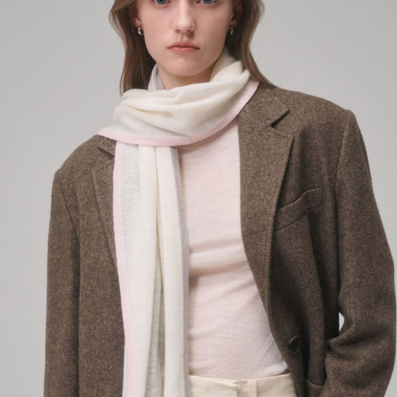 Saint Luxure 100% Cashmere Basic Line Muffler Cream Pink