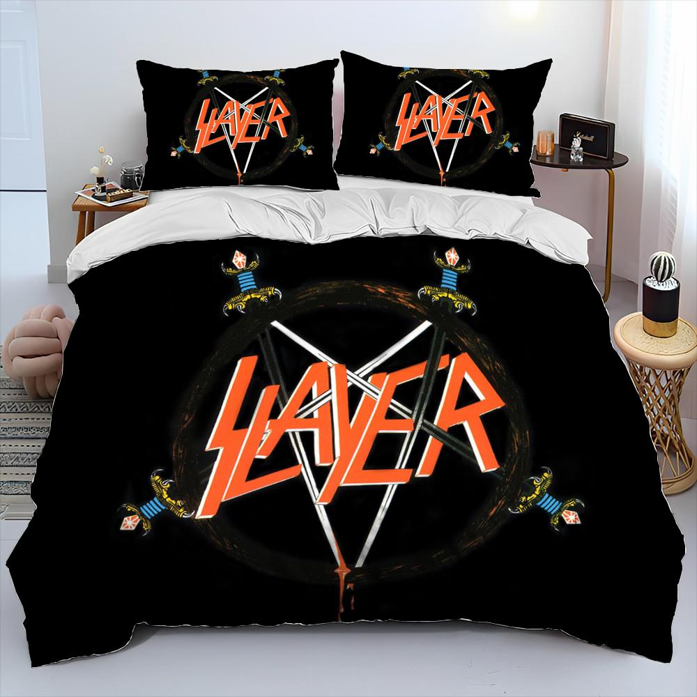 Comforter Slayer Heavy Metal Band Music Comforter Bedding Set Bed Set King Queen Size Bedding Set Kids