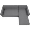 Canapé d'angle fixe 4 places BOB - Tissu anthracite - Réversible - L 197 x P 117 x H 65 cm