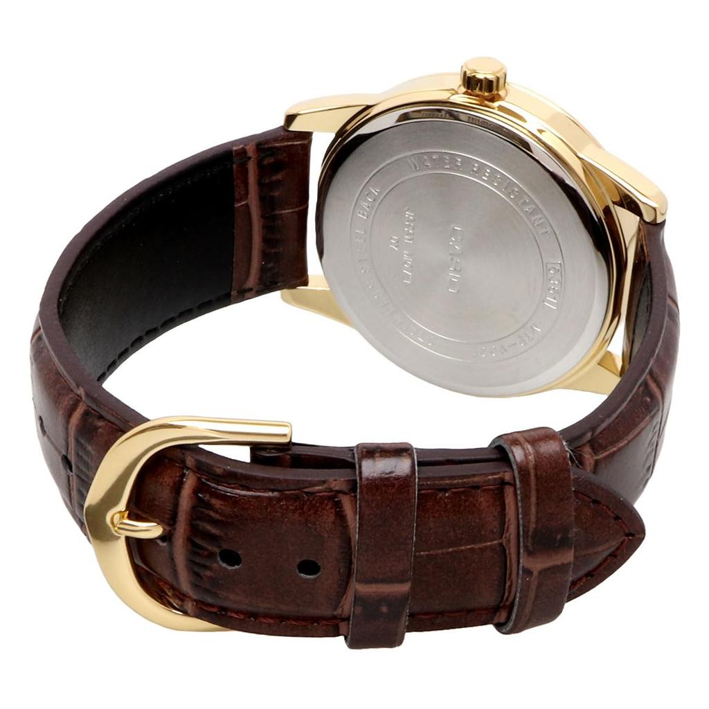 Casio Analog Quartz Watch Gold and International No Presentation Simple Packaging Men's MTP-V001GL-1B, Black, Model, Box,