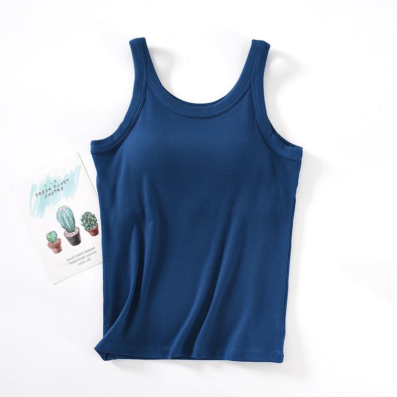 

Женский жилет с подкладкой на груди, широкими лямками и подтяжками, встроенный бюстгальтер, длинный верх, противоскользящий дизайн Small