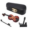 With Bow Miniature Violin Model Wooden Dollhouse Accessories Mini Violin Replica  Room Decor