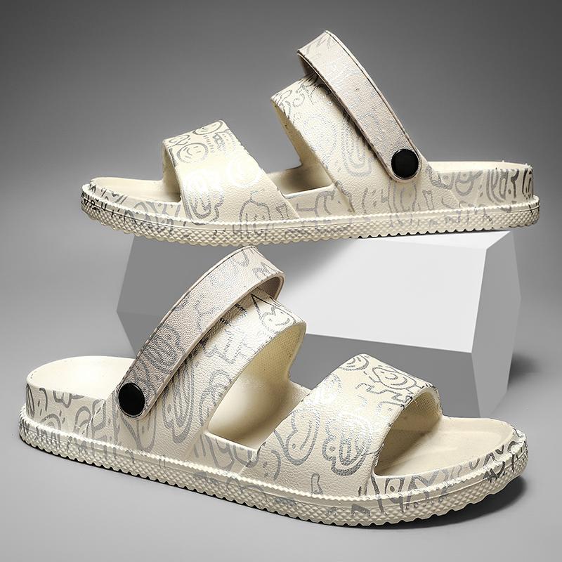 

Модные новые мужские сандалии большого размера, легкие шлепанцы на толстой подошве, мужские модные повседневные спортивные сандалии, дышащая пляжная обувь для мужчин 38 бежевый