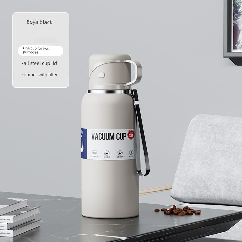 Outdoor Large-Capacity Thermos Cup for Men, Business Portable Stainless Steel Water Cup, Gift Tea Cup