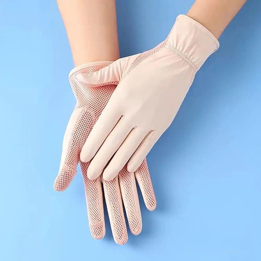 Sommer UV-Schutz Eis Seide Dünn Rutschfest Bildschirm Sonnenschutz Handschuh für Sport Radfahren Laufen Fahren Draußen Auto Motorrad Handschuhe