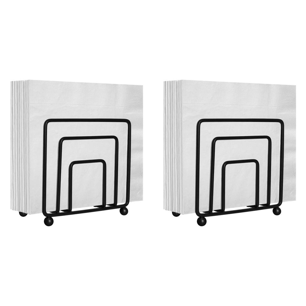 Napkin Holder Metal Iron Standing Wood Base For Restaurant Hotel Paper Napkin Holder Decorative Table Tissue Dispenser