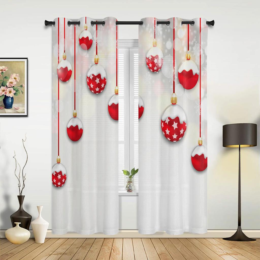Weihnachts-Schneeflocken Fenster Vorhänge Deko für Zuhause Schlafzimmer Küche Wohnzimmer Weihnachtsschmuck Weihnachtsgeschenke Navidad Natal