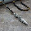 Hot Selling New Men Necklace From Europe and America Tiger Eye Stone Fused Rock Pendant Men Prayer Bead Necklace