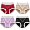 Mid-waist Large Size Comfortable Ladies Underwear Breathable Antibacterial Pure Cotton Sexy Lace Briefs for Women