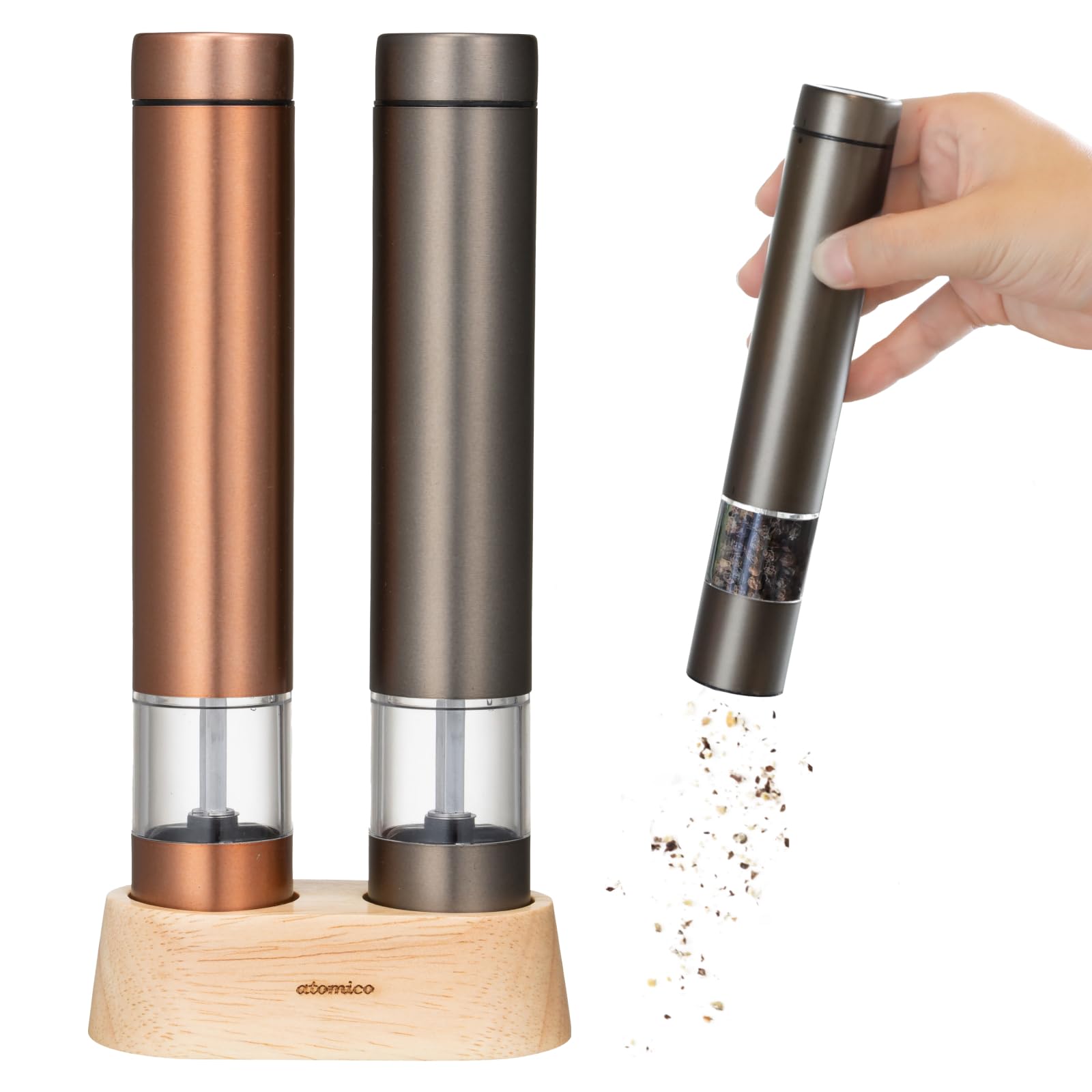 

Electric Mill Day Extended Warranty Card Pepper Mill Automatic Salt Pepper Rock Salt Black Peppa Slim Small One Hand Compact Ceramic Blade Adjustable