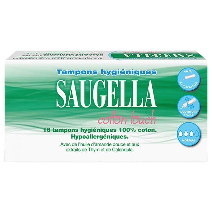 Tampons Hygiéniques - SAUGELLA - Cotton Touch - Hypoallergénique - Flux Moyen - 16 Tampons