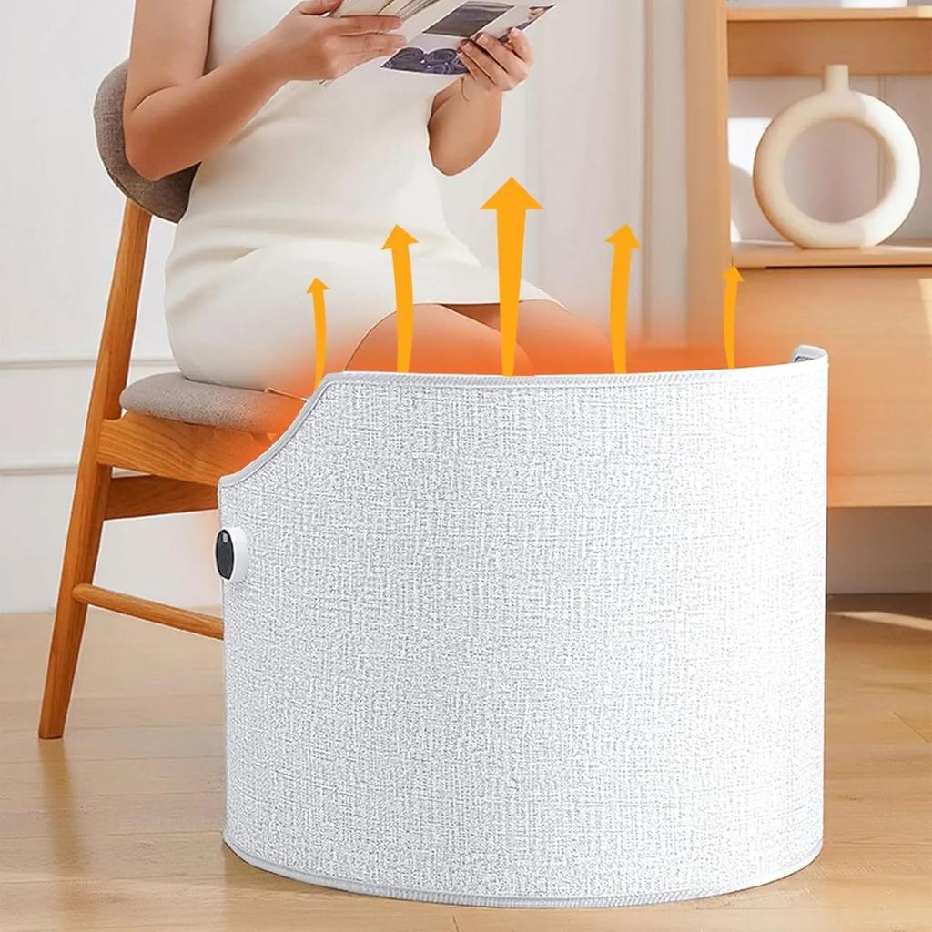 HOMZY Silent Foldable Leg Warmer Pro - Under Desk Electric Foot Heater with Thermostat & Auto Shut Off for Office Home Timer