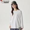 Woodpecker Women's 100% Cotton Basic Round Neck Long Sleeve T-Shirt