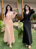 Plus Size Elegant Korean V-Neck Long Sleeve Dress - 2026 Spring/Summer Collection