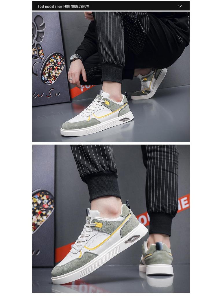 2024 Men's Casual Breathable Skate Shoes - Trendy, Versatile, White Sneakers for Teens & Students