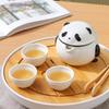 MinGuan Panda Portable Ceramic Kung Fu Travel Tea Set