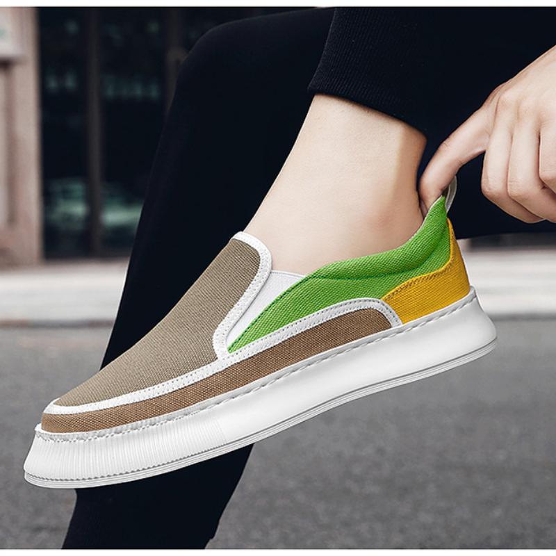 Neue Herren Segeltuchschuhe Lazy Slip-on Herren Freizeitschuhe Komfort Low-Top Männliche Vulkanisierte Schuhe Wanderschuhe Tenis Masculino