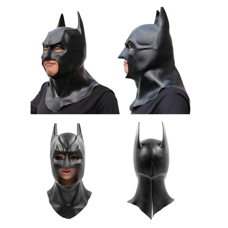 Maschera Batman Cowl Maschera per adulti in lattice sopra la testa per spettacoli cosplay, feste in costume, travestimenti di Halloween