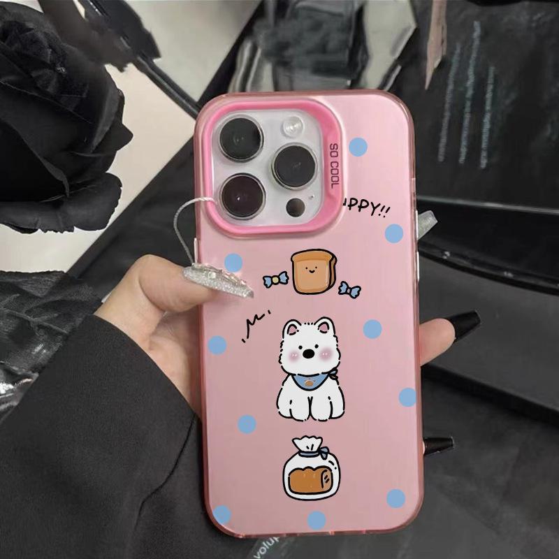 Bread dog for Apple 15 mobile phone case iPhone16Promax color silver 14 anti-drop 12Pro men and women 13