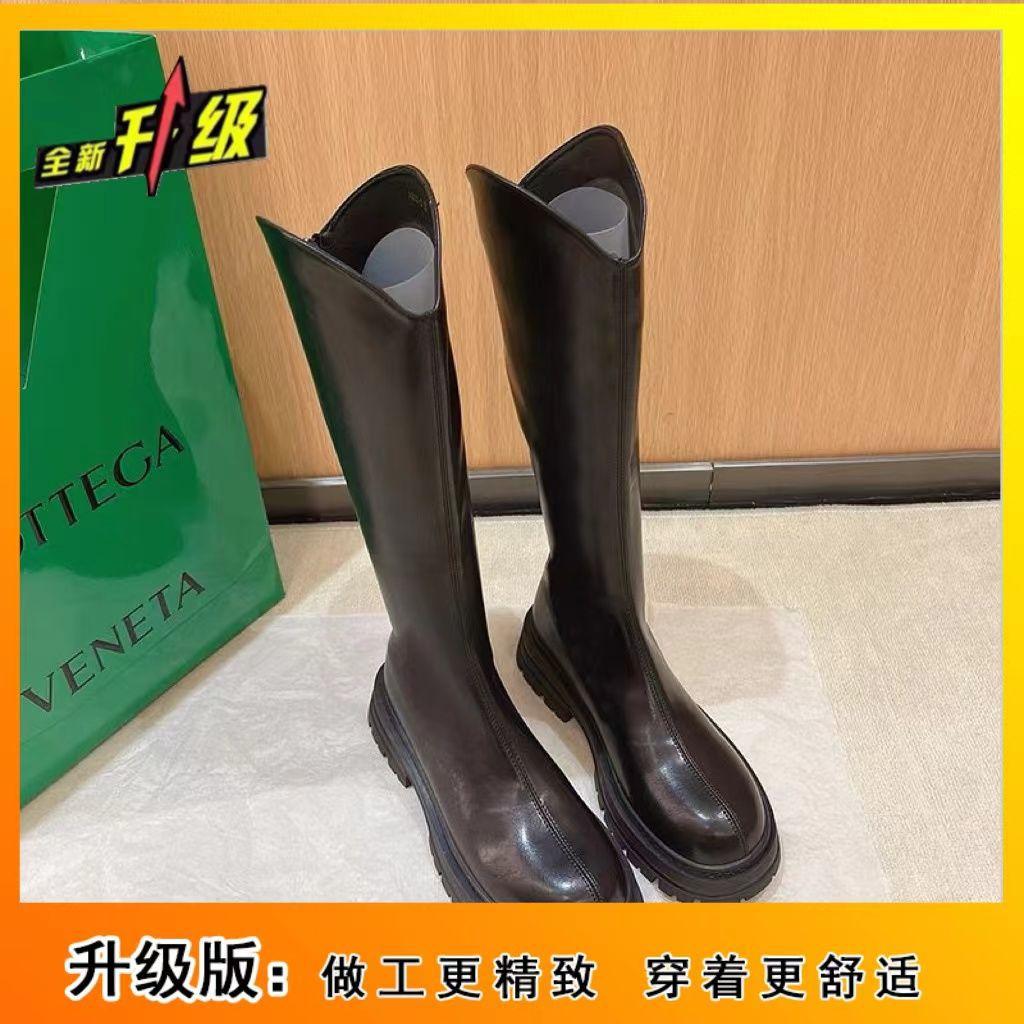 Chelsea platform boots women's small autumn and winter new 2025 solid color Martin boots high boots knight boots