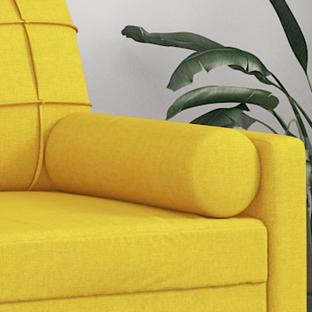 Decorative Cushions 2 pcs Light Yellow Ø15x50 cm Fabric