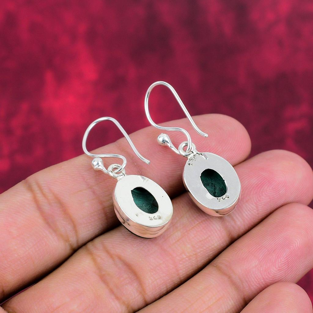 Malachite Earrings, 925 Sterling Silver Jewelry, Gift For Women Handmade  Earrings Gemstone Jewelry