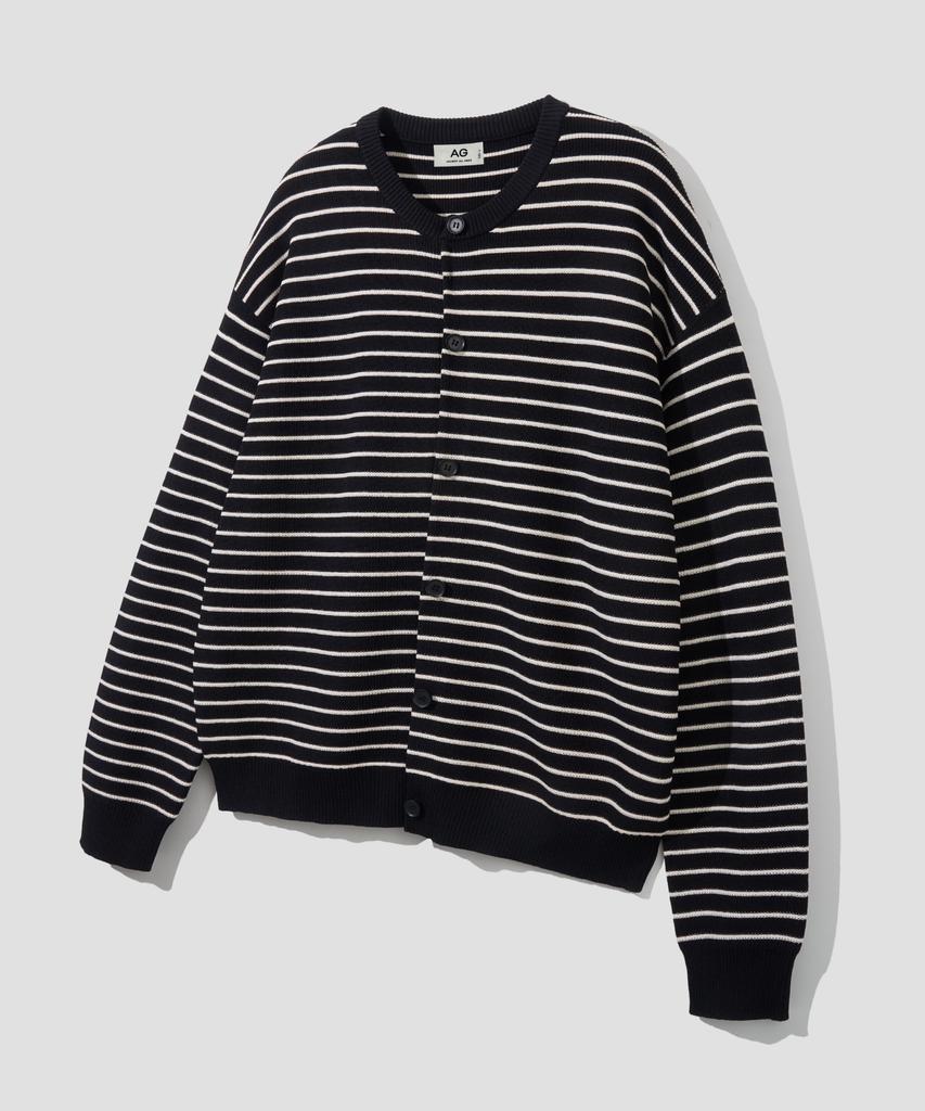 Agod Striped Knit Cardigan [Black]