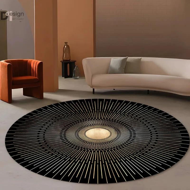 Sunshine Round Rug - Minimalist Mid-Century Style Indoor Circle Rug,Soft Doormat or Bathmat for Living Room, Entryway,Home Decor
