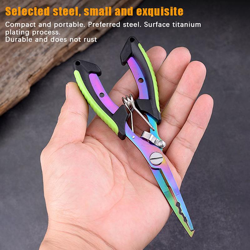 Fish Pliers Ergonomics Anti-Slip High-Strength Multifunctional Cut Fishing Line Fishing Tied Hooks Pliers Angling Equipment