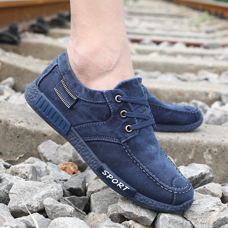 Moda Moda Erkek Kanvas Ayakkabılar Erkek Yazlık Günlük Denim Ayakkabılar Erkek Spor Ayakkabıları Slip On Loafer Sürüş Makoseni Chaussure Homme Siyah H71